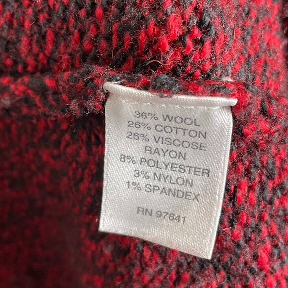 J Jill Red Wool Blend Oversized Knitted Long Sleeve Cardigan Sweater XS Women - Picture 5 of 6